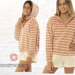 SISSTREVOLUTION Mariana Long Sleeve Pullover Hoodie Size XS Atlas Pink